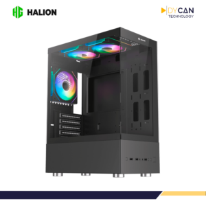 Alternative view of CASE HALION BUFFALO CR41 BLACK C/FUENTE 500W, MID TOWER ATX, VIDRIO TEMPLADO, 3 RGB