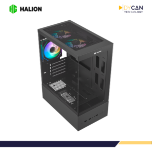 CASE HALION BUFFALO CR41 BLACK C/FUENTE 500W, MID TOWER ATX, VIDRIO TEMPLADO, 3 RGB - Imagen 3