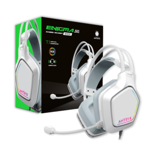 AUDÍFONO GAMER ANTRYX ENIGMA SE WHITE, RGB, VIRTUAL 7.1, USB, DRIVERS 50MM