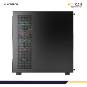 CASE MONTECH XR BLACK S/FUENTE, MID TOWER, ATX, 3 VENTILADORES ARGB - Imagen 4