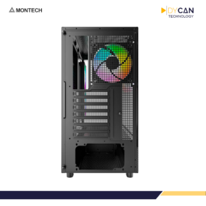 CASE MONTECH XR BLACK S/FUENTE, MID TOWER, ATX, 3 VENTILADORES ARGB - Imagen 5